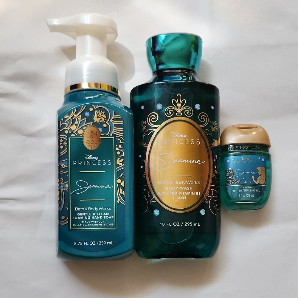 3 Bath & body works Disney Princess Jasmine body wash hand soap sanitizer bundle